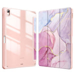 Custodia in pelle con motivo marmorizzato in acrilico cristallino per tablet, con scomparto per penna., For Samsung Galaxy Tab A7 Lite, For Samsung Galaxy Tab S6 Lite 2020