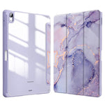 Custodia in pelle con motivo marmorizzato in acrilico cristallino per tablet, con scomparto per penna., For Samsung Galaxy Tab S9+ / S9 FE+, For Samsung Galaxy Tab S9 / S9 FE, For Samsung Galaxy Tab A9+, For Samsung Galaxy Tab A9