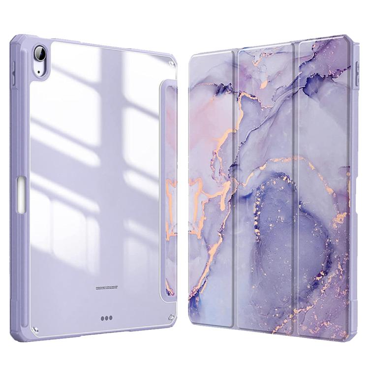 Custodia in pelle con motivo marmorizzato in acrilico cristallino per tablet, con scomparto per penna., For Samsung Galaxy Tab S9+ / S9 FE+, For Samsung Galaxy Tab S9 / S9 FE, For Samsung Galaxy Tab A9+, For Samsung Galaxy Tab A9