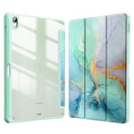 Custodia in pelle con motivo marmorizzato in acrilico cristallino per tablet, con scomparto per penna., For Samsung Galaxy Tab S9 Ultra, For Samsung Galaxy Tab S8+ / S7+, For Samsung Galaxy Tab S8 / S7, For Samsung Galaxy Tab A8 10.5 2021