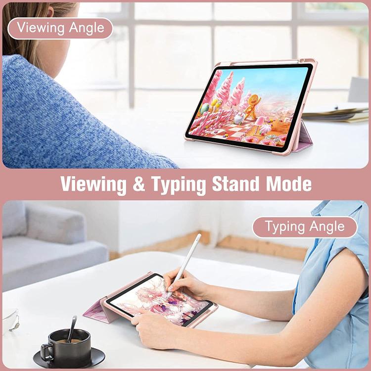Custodia in pelle con motivo marmorizzato in acrilico cristallino per tablet, con scomparto per penna., For Samsung Galaxy Tab A7 Lite, For Samsung Galaxy Tab S6 Lite 2020