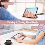 Custodia in pelle con motivo marmorizzato in acrilico cristallino per tablet, con scomparto per penna., For Samsung Galaxy Tab S9 Ultra, For Samsung Galaxy Tab S8+ / S7+, For Samsung Galaxy Tab S8 / S7, For Samsung Galaxy Tab A8 10.5 2021