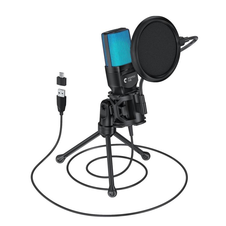 Microfono USB Yanmai SF-777R con luce RGB e riduzione rumore
