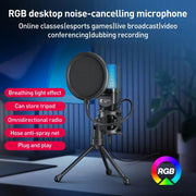 Microfono USB Yanmai SF-777R con luce RGB e riduzione rumore