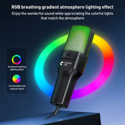 Microfono USB Yanmai SF-777R con luce RGB e riduzione rumore