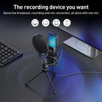 Microfono USB Yanmai SF-777R con luce RGB e riduzione rumore