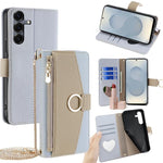 Custodia per telefono a tracolla in pelle con texture litchi, For Samsung Galaxy S26+ 5G, For Samsung Galaxy S26 Ultra 5G, For Samsung Galaxy S26 5G, For Samsung Galaxy S25 5G