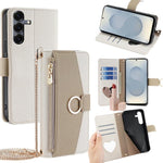Custodia per telefono a tracolla in pelle con texture litchi, For Samsung Galaxy S26+ 5G, For Samsung Galaxy S26 Ultra 5G, For Samsung Galaxy S26 5G, For Samsung Galaxy S25 5G