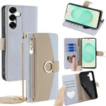 Custodia per telefono a tracolla in pelle con texture litchi, For Samsung Galaxy S25+ 5G, For Samsung Galaxy S25 Ultra 5G