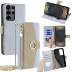 Custodia per telefono a tracolla in pelle con texture litchi, For Samsung Galaxy S25+ 5G, For Samsung Galaxy S25 Ultra 5G