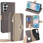 Custodia per telefono a tracolla in pelle con texture litchi, For Samsung Galaxy S26+ 5G, For Samsung Galaxy S26 Ultra 5G, For Samsung Galaxy S26 5G, For Samsung Galaxy S25 5G