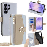 Custodia per telefono a tracolla in pelle con texture litchi, For Samsung Galaxy S26+ 5G, For Samsung Galaxy S26 Ultra 5G, For Samsung Galaxy S26 5G, For Samsung Galaxy S25 5G