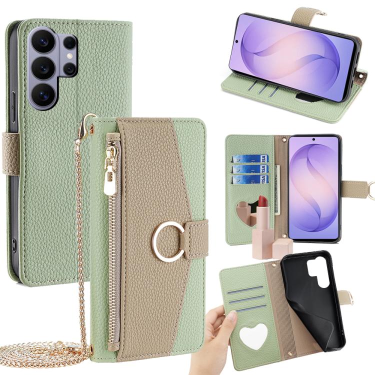 Custodia per telefono a tracolla in pelle con texture litchi, For Samsung Galaxy S26+ 5G, For Samsung Galaxy S26 Ultra 5G, For Samsung Galaxy S26 5G, For Samsung Galaxy S25 5G