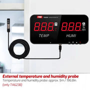 TRSI TA623A Industrial Wall-mounted Thermometer Hygrometer, Built-in Probe, TA623A