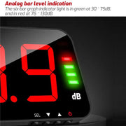 fonometro a parete TRSI TA654B con ampio schermo, rilevatore di decibel., TA654B