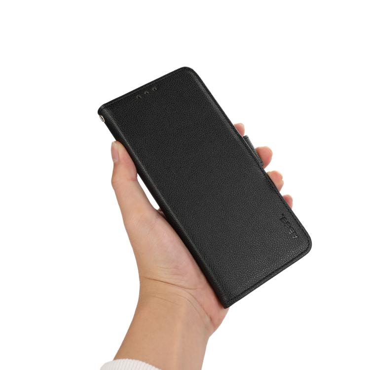 Custodia per telefono ABEEL in pelle con motivo litchi e chiusura magnetica laterale, con protezione RFID., For Samsung Galaxy A17/A18 5G, For Samsung Galaxy A57 5G, For Samsung Galaxy A37 5G, For Samsung Galaxy A27 5G