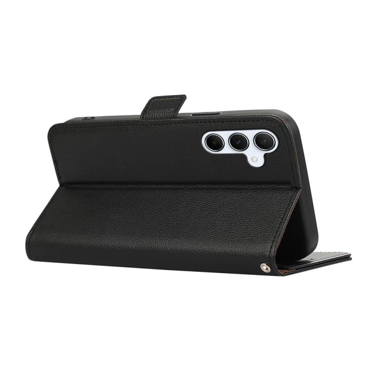 Custodia per telefono ABEEL in pelle con motivo litchi e chiusura magnetica laterale, con protezione RFID., For Samsung Galaxy A17/A18 5G, For Samsung Galaxy A57 5G, For Samsung Galaxy A37 5G, For Samsung Galaxy A27 5G