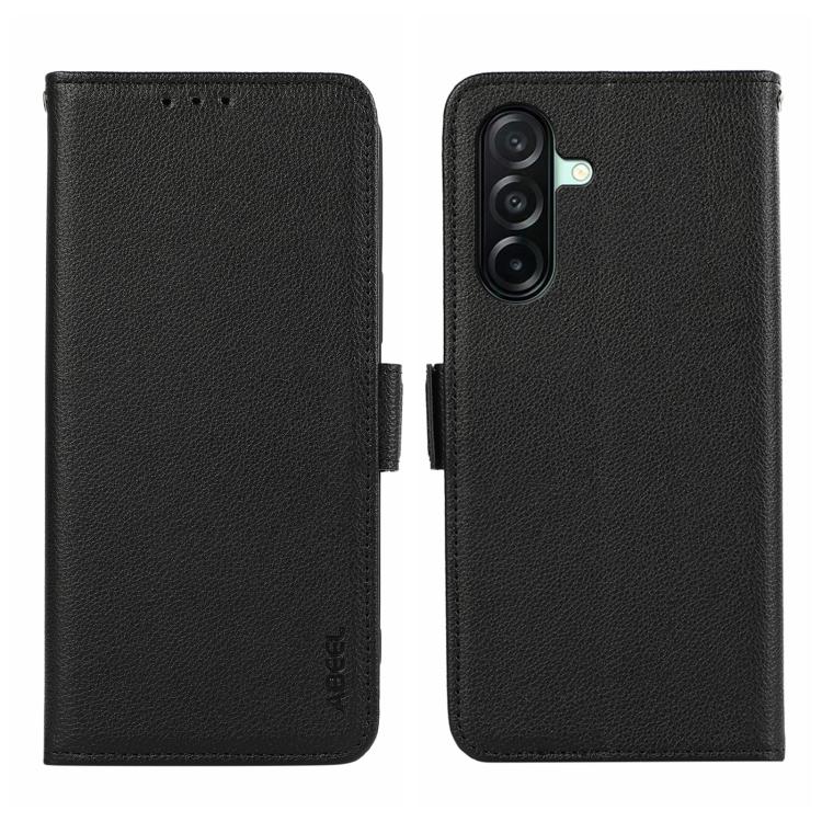 Custodia per telefono ABEEL in pelle con motivo litchi e chiusura magnetica laterale, con protezione RFID., For Samsung Galaxy A17/A18 5G, For Samsung Galaxy A57 5G, For Samsung Galaxy A37 5G, For Samsung Galaxy A27 5G