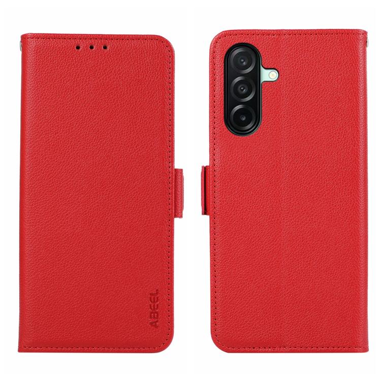Custodia per telefono ABEEL in pelle con motivo litchi e chiusura magnetica laterale, con protezione RFID., For Samsung Galaxy A17/A18 5G, For Samsung Galaxy A57 5G, For Samsung Galaxy A37 5G, For Samsung Galaxy A27 5G