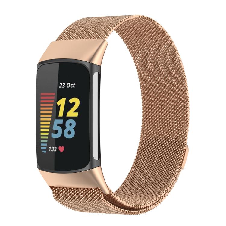 Cinturino magnetico in metallo milanese per Fitbit Charge 5 xDfind, S, L