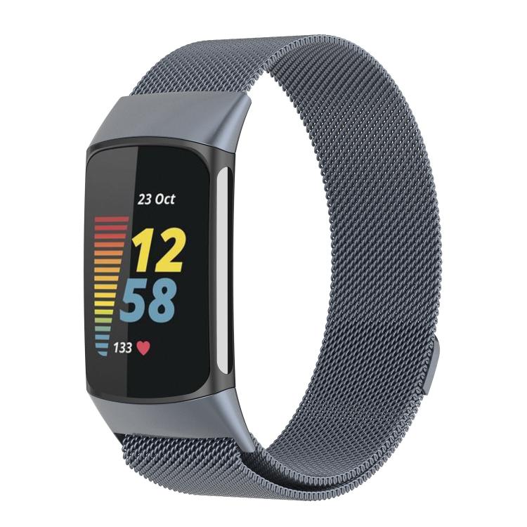 Cinturino magnetico in metallo milanese per Fitbit Charge 5 xDfind, S, L