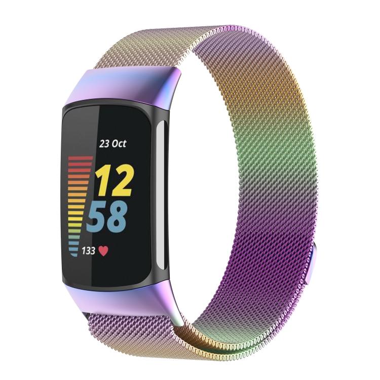 Cinturino magnetico in metallo milanese per Fitbit Charge 5 xDfind, S, L