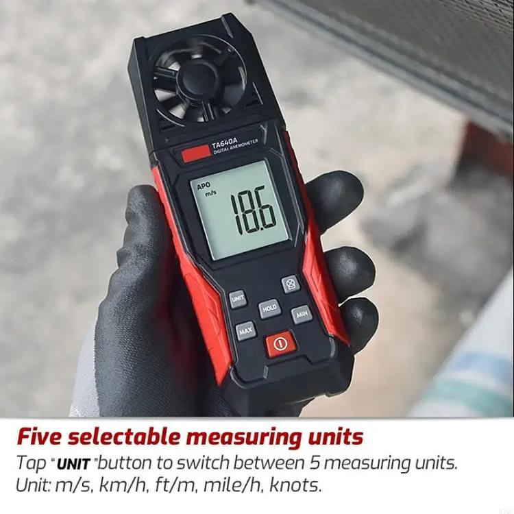 Strumento portatile ad alta precisione per la misurazione della velocità del vento e del volume del vento TRSI TA640A, TA640A