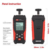 Tachimetro laser a contatto TASI TA500B con display digitale e tachimetro per la misurazione della velocità., TA500B Contact Measurement