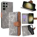 Custodia per telefono in similpelle con cuciture a contrasto e protezione RFID., For Samsung Galaxy S25+ 5G, For Samsung Galaxy S25 Ultra 5G, For Samsung Galaxy S23 Ultra 5G