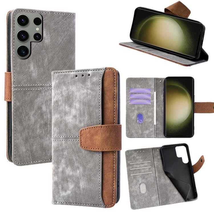 Custodia per telefono in similpelle con cuciture a contrasto e protezione RFID., For Samsung Galaxy S25+ 5G, For Samsung Galaxy S25 Ultra 5G, For Samsung Galaxy S23 Ultra 5G