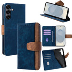 Custodia per telefono in similpelle con cuciture a contrasto e protezione RFID., For Samsung Galaxy S26+ 5G, For Samsung Galaxy S26 Ultra 5G, For Samsung Galaxy S26 5G, For Samsung Galaxy S25 5G
