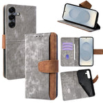 Custodia per telefono in similpelle con cuciture a contrasto e protezione RFID., For Samsung Galaxy S25+ 5G, For Samsung Galaxy S25 Ultra 5G, For Samsung Galaxy S23 Ultra 5G