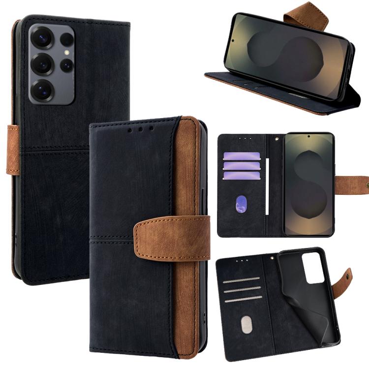 Custodia per telefono in similpelle con cuciture a contrasto e protezione RFID., For Samsung Galaxy S25+ 5G, For Samsung Galaxy S25 Ultra 5G, For Samsung Galaxy S23 Ultra 5G