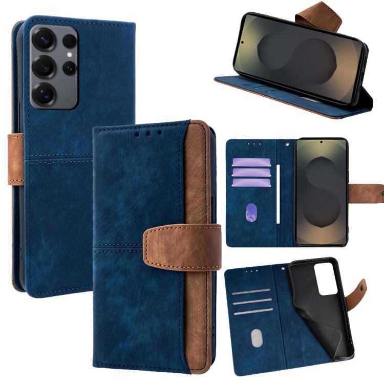 Custodia per telefono in similpelle con cuciture a contrasto e protezione RFID., For Samsung Galaxy S25+ 5G, For Samsung Galaxy S25 Ultra 5G, For Samsung Galaxy S23 Ultra 5G