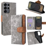 Custodia per telefono in similpelle con cuciture a contrasto e protezione RFID., For Samsung Galaxy S25+ 5G, For Samsung Galaxy S25 Ultra 5G, For Samsung Galaxy S23 Ultra 5G