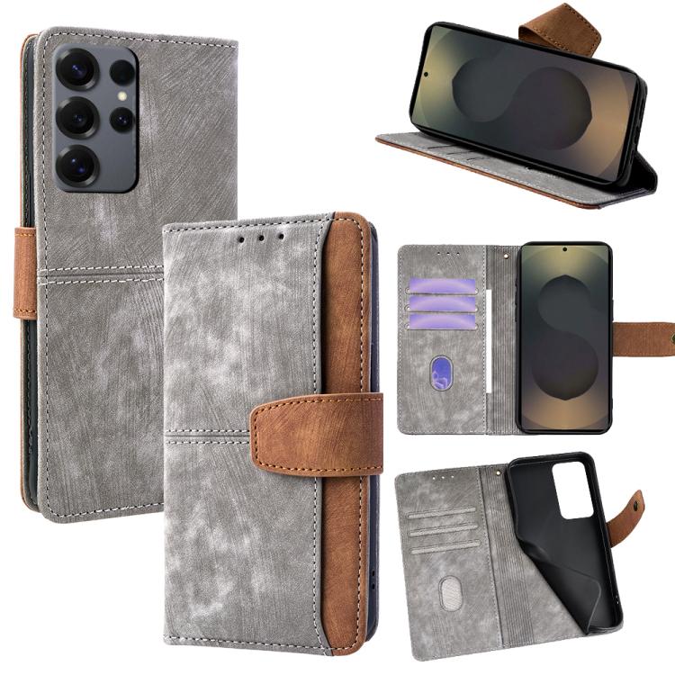 Custodia per telefono in similpelle con cuciture a contrasto e protezione RFID., For Samsung Galaxy S25+ 5G, For Samsung Galaxy S25 Ultra 5G, For Samsung Galaxy S23 Ultra 5G