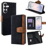 Custodia per telefono in similpelle con cuciture a contrasto e protezione RFID., For Samsung Galaxy S26+ 5G, For Samsung Galaxy S26 Ultra 5G, For Samsung Galaxy S26 5G, For Samsung Galaxy S25 5G