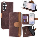 Custodia per telefono in similpelle con cuciture a contrasto e protezione RFID., For Samsung Galaxy S26+ 5G, For Samsung Galaxy S26 Ultra 5G, For Samsung Galaxy S26 5G, For Samsung Galaxy S25 5G