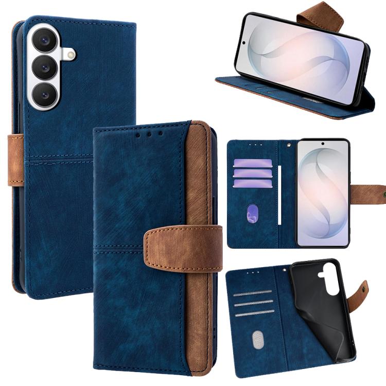 Custodia per telefono in similpelle con cuciture a contrasto e protezione RFID., For Samsung Galaxy S26+ 5G, For Samsung Galaxy S26 Ultra 5G, For Samsung Galaxy S26 5G, For Samsung Galaxy S25 5G