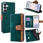 Custodia per telefono in similpelle con cuciture a contrasto e protezione RFID., For Samsung Galaxy S26+ 5G, For Samsung Galaxy S26 Ultra 5G, For Samsung Galaxy S26 5G, For Samsung Galaxy S25 5G