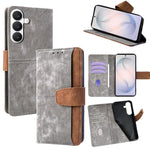 Custodia per telefono in similpelle con cuciture a contrasto e protezione RFID., For Samsung Galaxy S26+ 5G, For Samsung Galaxy S26 Ultra 5G, For Samsung Galaxy S26 5G, For Samsung Galaxy S25 5G