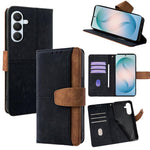 Custodia per telefono in similpelle con cuciture a contrasto e protezione RFID., For Samsung Galaxy S26+ 5G, For Samsung Galaxy S26 Ultra 5G, For Samsung Galaxy S26 5G, For Samsung Galaxy S25 5G