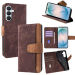Custodia per telefono in similpelle con cuciture a contrasto e protezione RFID., For Samsung Galaxy S26+ 5G, For Samsung Galaxy S26 Ultra 5G, For Samsung Galaxy S26 5G, For Samsung Galaxy S25 5G