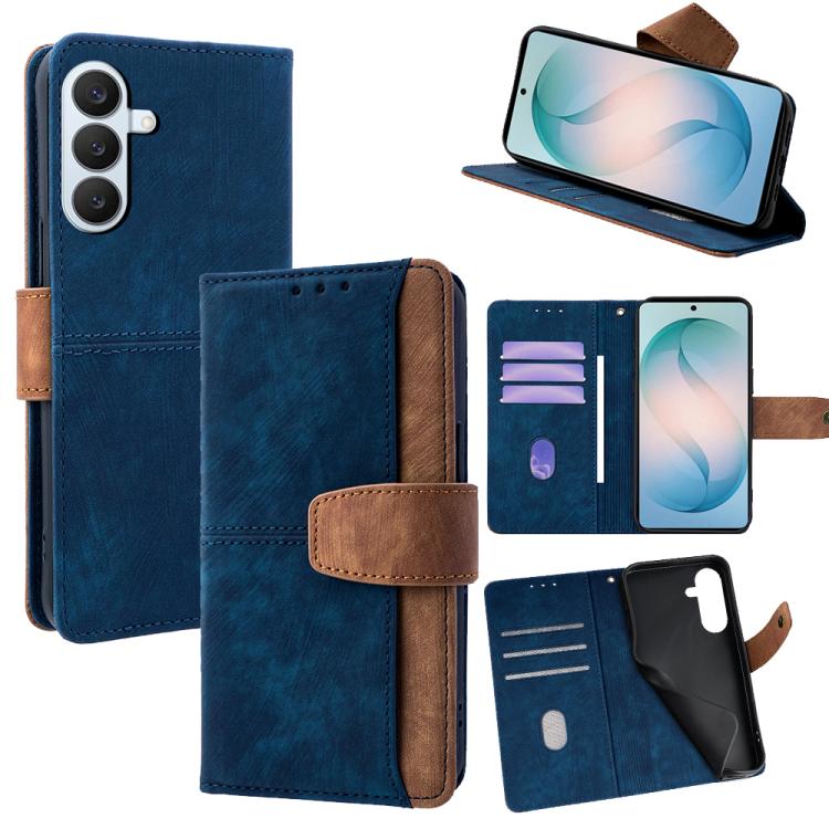 Custodia per telefono in similpelle con cuciture a contrasto e protezione RFID., For Samsung Galaxy S26+ 5G, For Samsung Galaxy S26 Ultra 5G, For Samsung Galaxy S26 5G, For Samsung Galaxy S25 5G