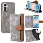 Custodia per telefono in similpelle con cuciture a contrasto e protezione RFID., For Samsung Galaxy S26+ 5G, For Samsung Galaxy S26 Ultra 5G, For Samsung Galaxy S26 5G, For Samsung Galaxy S25 5G