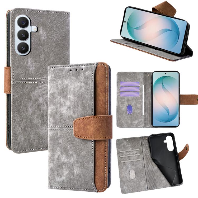 Custodia per telefono in similpelle con cuciture a contrasto e protezione RFID., For Samsung Galaxy S26+ 5G, For Samsung Galaxy S26 Ultra 5G, For Samsung Galaxy S26 5G, For Samsung Galaxy S25 5G
