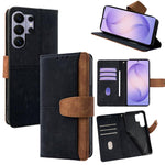 Custodia per telefono in similpelle con cuciture a contrasto e protezione RFID., For Samsung Galaxy S26+ 5G, For Samsung Galaxy S26 Ultra 5G, For Samsung Galaxy S26 5G, For Samsung Galaxy S25 5G