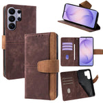 Custodia per telefono in similpelle con cuciture a contrasto e protezione RFID., For Samsung Galaxy S26+ 5G, For Samsung Galaxy S26 Ultra 5G, For Samsung Galaxy S26 5G, For Samsung Galaxy S25 5G
