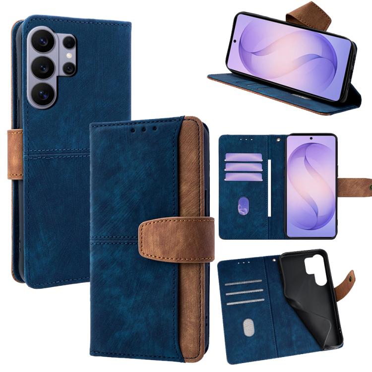 Custodia per telefono in similpelle con cuciture a contrasto e protezione RFID., For Samsung Galaxy S26+ 5G, For Samsung Galaxy S26 Ultra 5G, For Samsung Galaxy S26 5G, For Samsung Galaxy S25 5G