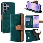 Custodia per telefono in similpelle con cuciture a contrasto e protezione RFID., For Samsung Galaxy S26+ 5G, For Samsung Galaxy S26 Ultra 5G, For Samsung Galaxy S26 5G, For Samsung Galaxy S25 5G
